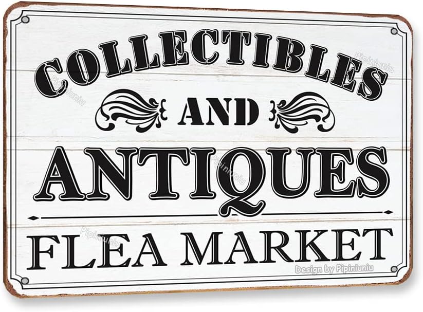 Vintage Collectible Market - لافتة ديكور وحرف يدوية بتصميم عتيق